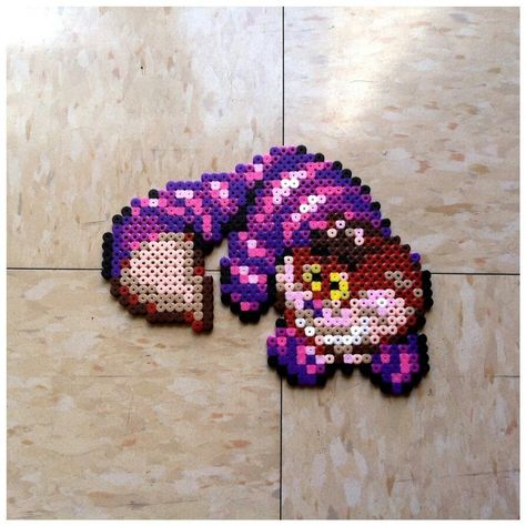 Cheshire cat Disney Perler Beads, Kingdom Hearts Chain Of Memories, Hama Beads Disney, Cheshire Cat Disney, Hama Disney, Perler Bead Mario, Chain Of Memories, Modele Pixel Art, Pixel Beads