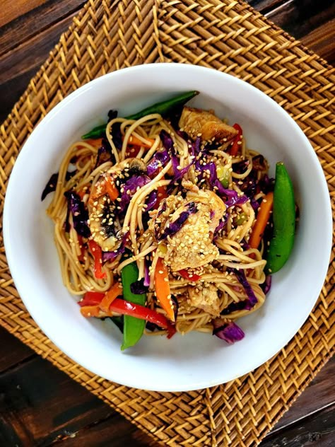 Sesame Chicken Noodle Bowl Recipe Sesame Chicken Noodle Bowl, Chicken Noodle Bowl, Chicken Udon, Sesame Noodle, Parmesan Crusted Potatoes, Noodle Bowls Recipes, Asian Noodle, Cornish Hens, Bake Goods