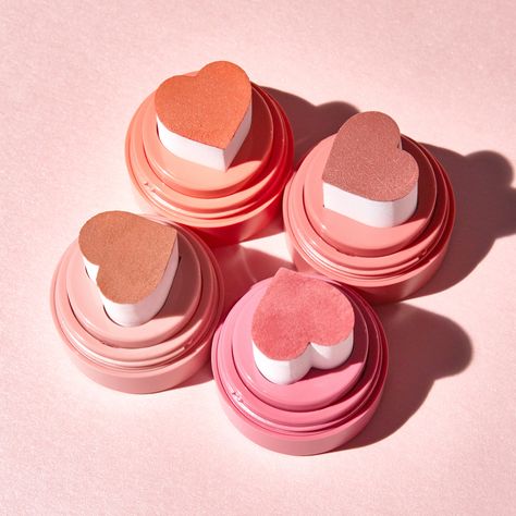 Kaja Cheeky Stamp, Kaja Blush, Blush Packaging, Kaja Beauty, Heart Blush, Aesthetic Cosmetics, Eye Pigments, Single Humor, Matte Makeup