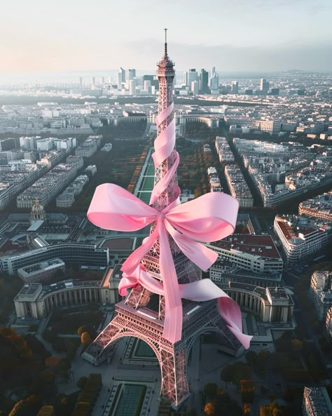 Eiffel tower wearing a bow 🙇‍♀️ Apartment Asthetics, Cozy Photography, Paris Watercolor, Paris Buildings, Pinky Rose, Eiffel Tower Photography, Eiffel Tower At Night, Cute Images For Wallpaper, Paris Dream