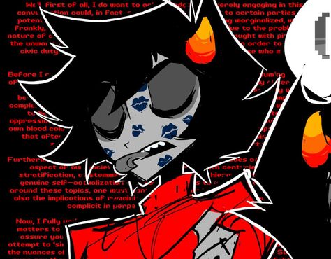 Professional yapper For context Karkat’s wondering about Kankri’s face and Orione (Aremis’s ancestor) was the one who did it but she hasn’t brought the marks to his attention yet lol — #homestuck #homestuckfanart #homestuckoc #originalcharacter #oc #ocxcanon #fantroll #kankrivantas #kankrivantasfanart #karkatvantas #karkatvantasfanart #homestuckart #digitalart Homestuck Base, Homestuck Ancestors, Kankri Vantas, Homestuck Oc, Professional Yapper, Homestuck Karkat, Scene Core, Home Stuck, Homestuck