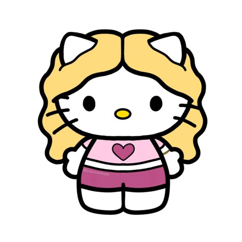 #hellokitty #sanrio #softaesthetic #anime #kawaii #cute #icon #pfp #matching #profile #fashion #doodle #art #aesthetic #tumblr #sanriocore #characters Hello Kitty With Hair, Blonde Pfp Cartoon, Blonde Cartoon Pfp, Kawaii Hello Kitty Icons, Blonde Hello Kitty, Hello Kitty Girl Drawing, Hello Kitty Girls Aesthetic, Saniro Charcters Icon, Hello Kitty Clothes