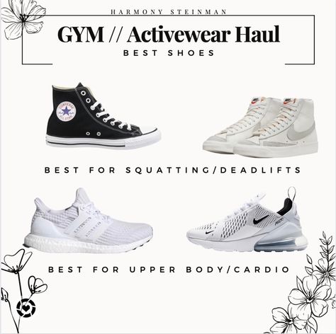 Flat Shoes For Gym, Good Gym Shoes Women, High Top Workout Shoes, Gym Shoes Women Aesthetic, Gym Girl Shoes, Lifting Shoes Women, Shoes To Wear To The Gym, Converse Gym Shoes, Good Gym Shoes