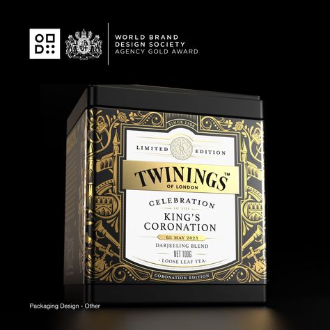 Premium Tea Packaging, King Coronation, Royal Coronation, Anniversary Design, Agency Design, Chocolate Packaging Design, Limited Edition Packaging, Gold Award, Royal Tea