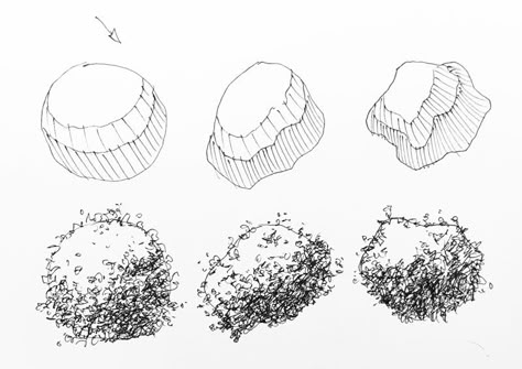 Bush Drawing, How To Draw Trees, Draw Trees, Ink Drawing Techniques, How To Draw Realistic, Draw Realistic, Nature Sketch, Tree Sketches, Landscape Sketch