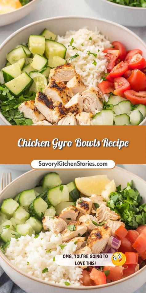 Craving a flavorful dinner that’s both healthy and satisfying? The Chicken Gyro Bowls Recipe brings the best of Mediterranean cuisine to your table! Enjoy fresh ingredients and vibrant flavors. Save this recipe for your next Mediterranean dinner idea and impress your family with a delicious homemade meal! Mediterranean Dinner Ideas, Greek Yogurt Marinated Chicken, Chicken Tzatziki, Yogurt Marinated Chicken, Chicken Gyro, Mediterranean Dinner, Flavorful Dinner, Chicken Gyros, Mediterranean Cuisine