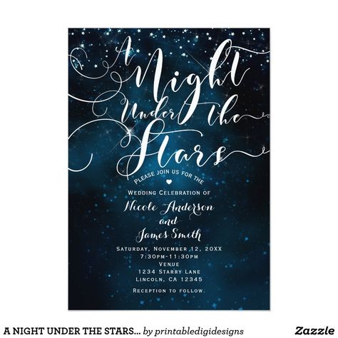 A Night Under The Stars, Debut Ideas, Starry Night Wedding, Night Under The Stars, Prom Themes, Starry Lights, Prom Theme, Bridal Invitations, Celestial Wedding