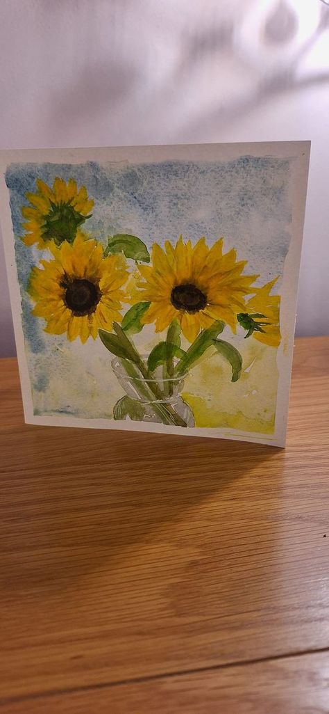 LooseWatercolours.com with Andrew Geeson | I'm no Van Gogh, but here are my sunflowers 💛 | Facebook Van Gogh Watercolor Paintings, Sunflower Van Gogh, Van Gogh Watercolor, Sunflower Vans, Van Gogh Sunflowers, Watercolor Sunflower, Van Gogh, Painting Ideas, Watercolor Painting