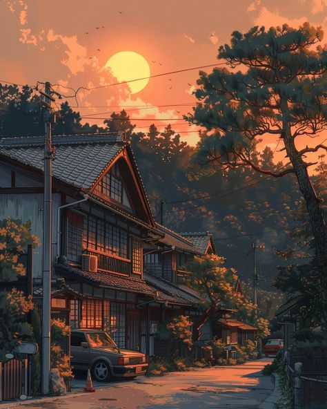 sunrise somewhere in Japan ☀️   ⠀⠀⠀⠀⠀⠀⠀⠀⠀⠀⠀ 🔗 https://linktr.ee/whimcity ✉️ DM for collabs ⠀⠀⠀⠀⠀⠀⠀⠀⠀ 🔗 #illustration 🔗 #chillvibes 🔗 #studioghibli 🔗 #aiartcommunity 🔗 #animelover 🔗 #ghibli 🔗 #animeart 🔗 #animestyle 🔗 #mangaart 🔗 #lofi 🔗 #japanlover Ghibli Fall Aesthetic, Ghibli Autumn, Evening Scenery, Lofi Wallpaper, Nature Japan, Ghibli Aesthetic, Sunrise Art, Pinterest Ideas, Studio Ghibli Art