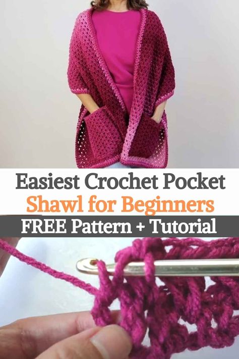 Easy Pocket Shawls Free Pattern, Crochet Shawl With Pockets Free Pattern, Pocket Shawls Free Pattern, Crochet Pocket Shawl Pattern Free, Crochet Prayer Shawls Free Pattern Easy, Crochet Shawl Pattern Free Easy Simple, Easy Crochet Shawl For Beginners, Crochet Shawl For Beginners, Crochet Pocket Shawl