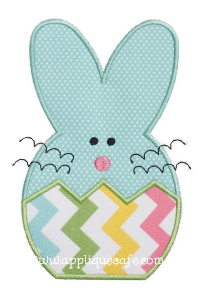 Bunny 5 Applique Design Bunny Applique, Easter Applique, Baby Applique, Applique Monogram, Easter Embroidery, Applique Templates, Applique Quilting, Pola Sulam, Sewing Appliques