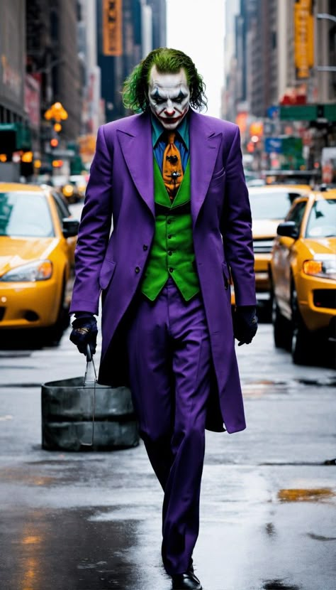 batman joker Joker Costume Ideas For Men, Diy Riddler Costume, Joker Halloween Costumes Men, The Joker Outfit, Lady Joker Costume, Joker Costume Diy, Joker Makeup Men, Characters In Suits, Joker Costume Men