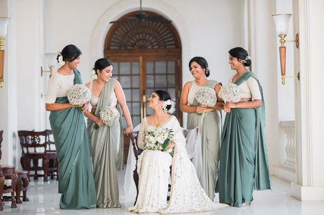 Bridesmaid saree, Bridesmaid dress, Green Bridesmaid sari, Sri Lankan bridesmaids Sari Bridesmaid Dress, Bridesmaid In Saree, Sri Lankan Bridesmaids, Desi Bridesmaids Outfits, Bridesmaids Shoot, Bridesmaid Sari, Bridesmaid Theme, Indian Bridesmaids Outfits, Desi Bridesmaids