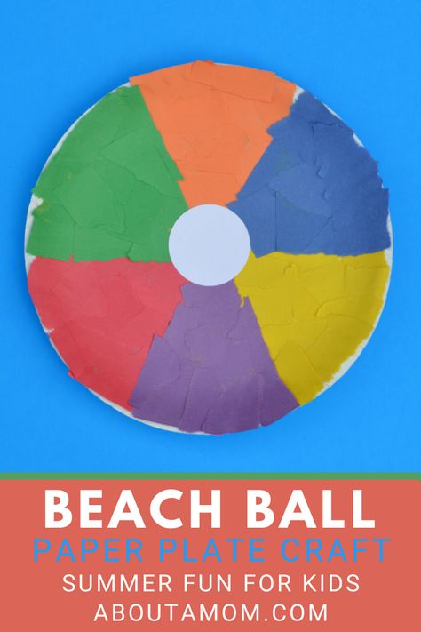 Get kids excited about summertime with this fun beach ball paper plate craft. Beach Ball Crafts, Summer Preschool Crafts, Fun Summer Crafts, Halloween Crafts For Toddlers, Summer Crafts For Kids, Ocean Crafts, Daycare Crafts, Paper Plate Crafts, Plate Crafts