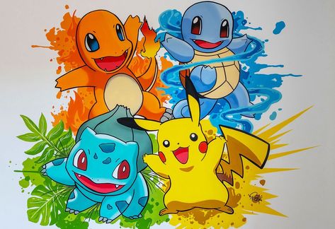 Pokemon Avatar, Dragon Pokemon, Pokemon Themed Party, Pokemon Room, Pokemon Painting, Pikachu Pikachu, Pokemon Dragon, Sticker Tattoo, Tattoo Trend