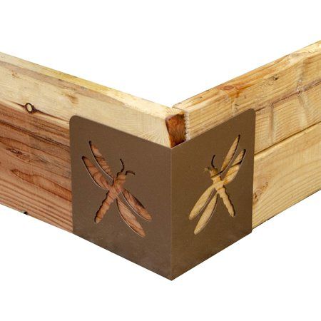 Garden Raised Bed Corner Brackets, 9.5, Brown. BLOOM INSTABRACE DRAGONFLY Gender: unisex. Raised Bed Corners, Raised Garden Bed Corners, Bed Corner, Corner Brackets, Dragonflies Design, Pergola Kits, Raised Bed, Garden Bed, Garden Flower