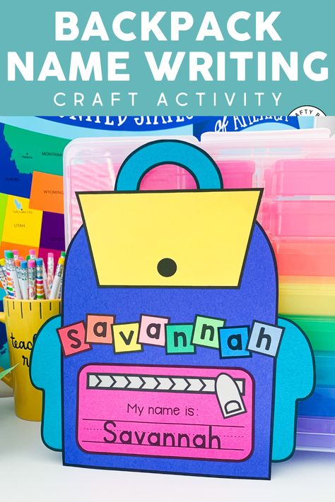 Backpack Activities For Preschool, Beginning Of Year Preschool Crafts, School Theme Crafts Preschool, Welcome To School Crafts Preschool, Back To School Daycare Theme, Easy Back To School Crafts For Toddlers, Back To School Craft Preschool, Backpack Craft Preschool, Backpack Template Free Printable