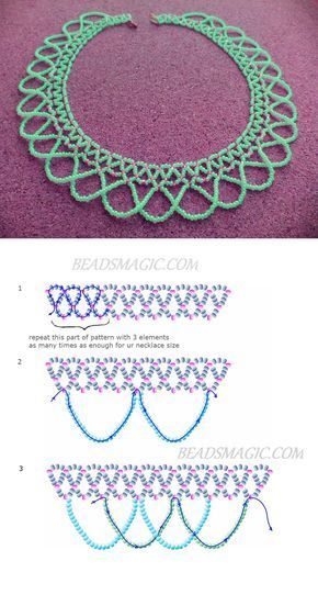 Free Necklace Patterns, Jewelry Making Workshop, Jewellery Exhibition, Beaded Collar Necklace, Beaded Necklace Patterns, Beading Netting, Beading Patterns Free, Beaded Jewelry Tutorials, Necklace Patterns