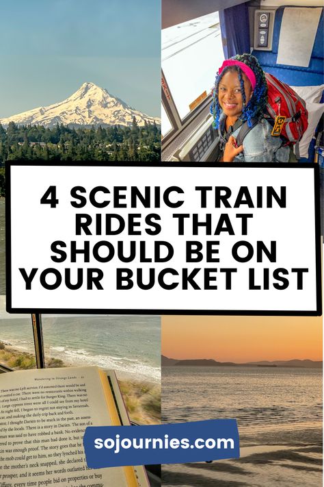 4 Scenic USA Train Trips to Take Solo ASAP Train Trips In The Us, Best Train Rides In The Us, Overnight Train Trips Usa, Usa Train Trips, Train Vacations America, Cross Country Train Trip, Scenic Train Rides Us, Train Travel Usa, Cross Country Training