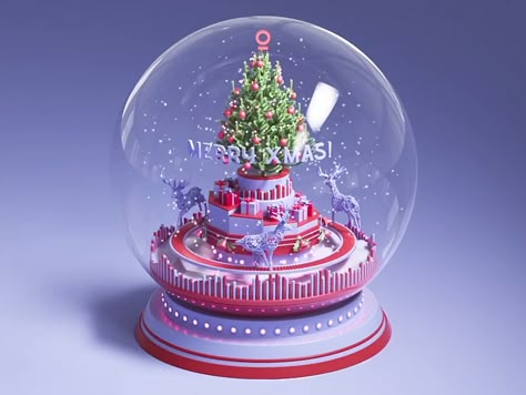 Christmas 3d Design, Morning Coffee Photography, Christmas Snow Globe, Xmas Theme, Abstract Graphic Design, Kawaii Christmas, Christmas 3d, 3d Inspiration, Food Graphic Design