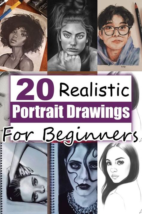 How To Do A Portrait Drawing, How To Draw Portraits From Photos, Portrait Drawing Reference Photos Faces, Drawing Portraits Tutorial, Colorful Portrait Drawing, How To Draw A Portrait, How To Draw Realistic Faces, Drawing Realistic Faces, Face Profile Drawing