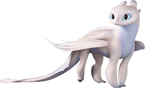 The Light Fury (that is commonly known by her specie's name as she wasn't given a [official] name) is a female dragon that is from a sub-species of Night Furies that appears in the 2019 movie, How to Train Your Dragon: The Hidden World. She is Toothless's girlfriend/mate, as well as his main protection and transportation in the third film. Her white scales and one of her common fan-given names being Luna, might be a nod to the white female dragon, of the same name, from How to Fight a... The Light Fury, White Scales, Gallery Light, Fashion Quiz, Dragon Light, Pink Floyd Art, The Hidden World, Toothless Dragon, Light Fury