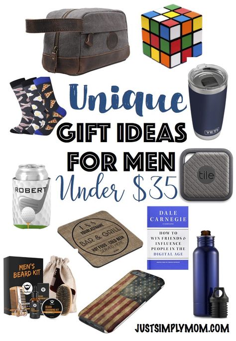 Unique Gift Ideas For Men - Under $35 Don't be stuck last minute with no gift ideas for your husband, brother, or father.  Here are some great unique inexpensive gift or stocking stuffer ideas for the men in your life. Boss Day Gift Ideas Men, Gift Ideas Men, Moms Life, Guy Gifts, Bosses Day Gifts, Beard Kit, Mommy Tips, Lifestyle Blogs, Cheap Christmas