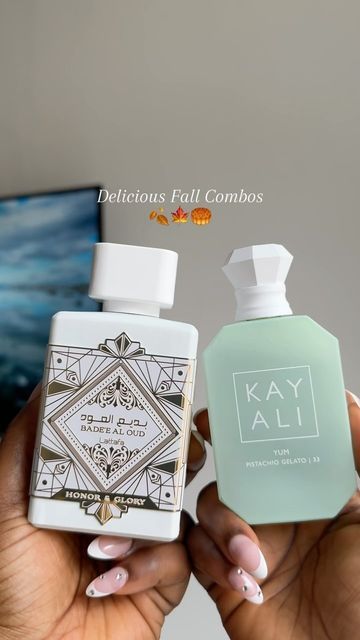 Covenant Judah🇬🇧🇳🇬 on Instagram: "I can’t wait to rock these amazing combos this FALL!🍂🍁  Which combo is your fav??🧡🧡🧡  Combo Line Up:  - Honor & Glory x Yum Pistachio Gelato | 33 @lattafa_perfumes @kayali   - Oudgasm Vanilla Oud x Libre Intense @kayali @yslbeauty   - Eclaire x Yum Pistachio Gelato | 33 @lattafa_perfumes @kayali   - Déjà Vu White Flower | 57 x Grand Soir @kayali @maisonfranciskurkdjian   - Frammenti x Stronger with you Intensely @bois1920 @emporioarmani   - Majestic Nard x Primma Donna @alexandrejparfums @sospirointernational   - Buontalenti x Enjoy @profumodifirenze @zavylaperfumes   - 402 x Bravi @bonparfumeur @thameenfragrance   - Matcha Rush x Milk Expressive @tabbeauplace @commodity   Nails from @eleganttouchofficial 💖💖 . . . . . . . . . . #videooftheday #v Yum Pistachio Perfume, Pistachio Perfume, Libre Intense, Pistachio Gelato, Drama Funny, Perfume Scents, The Covenant, Smell Good, White Flower