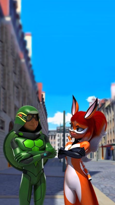 Miraculous - Rena Rouge & Carapace Wallpaper Catnoir Wallpaper, Ladybug And Chatnoir, Miraculous Ships, Ladybug E Catnoir, Rena Rouge, Mlb Wallpaper, Ladybug Art, Ladybug Wallpaper, Miraculous Wallpaper