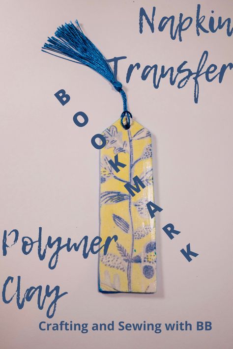 Polymer Clay Bookmark Ideas, Bookmarks Clay, Polymer Bookmark, Napkin Transfer On Polymer Clay, Napkin Transfer, Polymer Clay Bookmark, Polymer Clay Bookmark Paperclip, Clay Bookmark, Polymer Clay Books