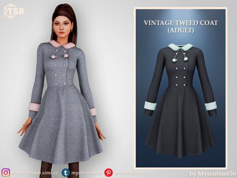 Sims 4 Royal Winter Cc, Twee Sims 4 Cc, Sims 4 Cc Clothes Vintage, Sims 4 Coat Cc, Sims 4 Vintage Cc Clothes, Sims 4 Cc Coat, Sims 4 Cc Winter Clothes, Cc Shopping, Vip Dress