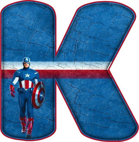 Captain America Topper Printable, Avengers Alphabet Letters, Captain America Letters Alphabet, Captain America Name Tag Template, Superman Letters Alphabet, Tinkerbell Party Theme, Capt America, Tinkerbell Party, Letter L