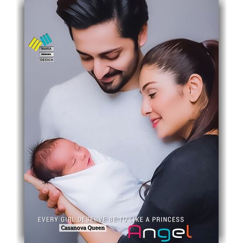 Ayeza Khan And Danish Taimoor, Danish Taimoor, Aiza Khan, Baby Daughter, Ayeza Khan, Cute Family, Mom Dad