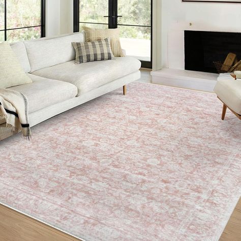 Amazon.com: Siiloom 6x9 Living Room Rug Pink Large Washable Area Rugs for Bedroom, Soft Vintage Floral Rug with Non-Slip, Non-Shedding Traditional Farmhouse Carpet for Nursery Dining Room Office Home Décor : Home & Kitchen Carpet For Nursery, Farmhouse Carpet, Blue Bathroom Rugs, Area Rugs For Bedroom, Large Entryway, Vintage Floral Rugs, Entryway Style, Rugs For Bedroom, 6x9 Area Rugs