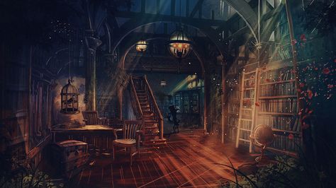 ArtStation - Attic - Variations, Luis Peres Magical Library, Fantasy Rooms, Library Aesthetic, Fantasy Background, Desktop Wallpaper Art, Fantasy Places, Fantasy Art Landscapes, 판타지 아트, Environment Concept Art