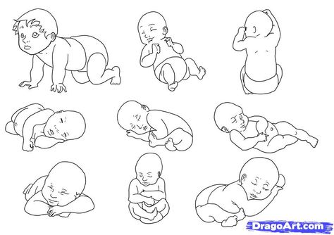 How to Draw a Newborn Baby, Step by Step, Figures, People, FREE Online Drawing Tutorial, Added by MauAcheron, September 9, 2011, 7:12:59 pm Infant Drawing Reference, Baby Poses Drawing, Baby Body Drawing, Infant Drawing, Newborn Sketch, Newborn Baby Drawing, Back Drawing, Baby Sketch, Boy Drawing