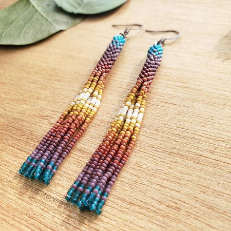 Fall Fringe Earrings, Beading Earring, Falling Slowly, Seed Bead Fringe Earrings, Bead Fringe Earrings, Beadwork Earrings, Earrings Patterns, Bead Fringe, Beading Inspiration