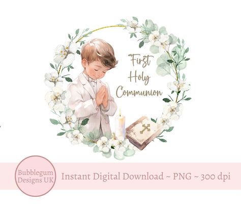 Boys First Communion, 1st Communion, First Holy Communion, Holy Communion, First Communion, Christening, Digital Download Etsy, Mother’s Day, Sublimation Design