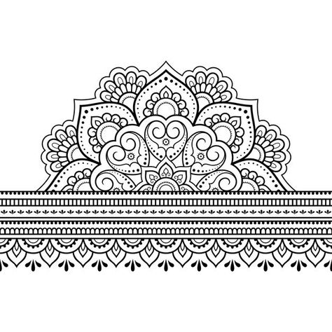 Border Design Indian, Mandala Border Design, Mandala Border, Ornament Outline, Mehndi Drawing, Border Motifs, Henna Doodle, Calligraphy Borders, Doodle Art Posters