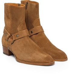 Saint Laurent Suede Harness Boots Botas Outfit, Mens Designer Boots, Chelsea Shoes, Gothic Shoes, Botas Chelsea, High Ankle Boots, Harness Boots, Zipper Boots, Leather Chelsea Boots