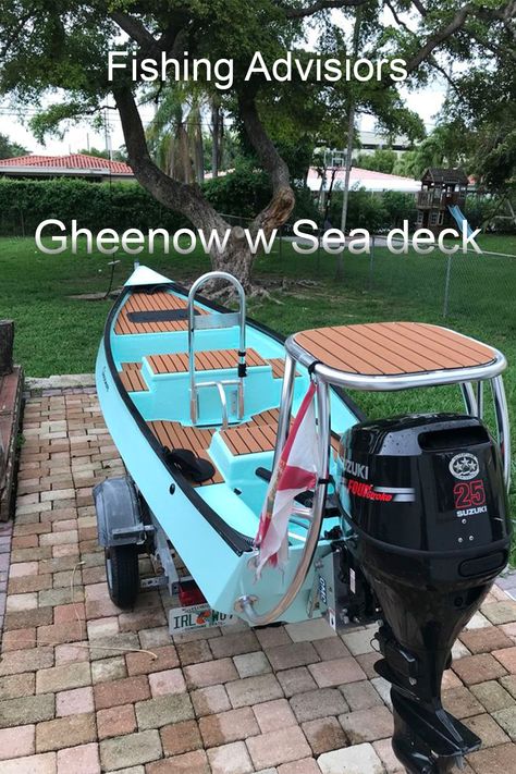 Sea deck John Boat Build, Mini Bass Boats, Jon Boat Fishing, Ocean Fishing Boats, Micro Skiff, Fly Fishing Boats, Jon Boat Modifications, Skiff Boat, Boat Modifications