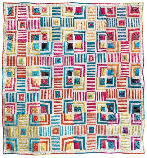 Cabin Crosses Quilt Sewing Pattern - Etsy Bed Runners Ideas, Cross Quilt, String Quilt, Quilt Sewing Patterns, Foundation Piecing, Colorful Quilts, Foundation Paper Piecing, Scrappy Quilts, Quilt Bedding