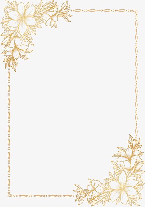 Golden Corner Png, Yellow Invitation Card, Golden Wedding Decoration, Flower Invitation Card, Invitation Frames, Yellow Frame, Wedding Invitation Background, Wedding Frame, Frame Border Design