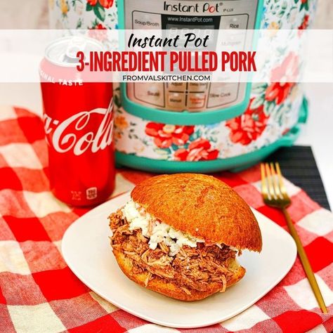 Instant Pot 3-Ingredient Pulled Pork Instapot Pork Loin, Coke Pulled Pork, Pulled Pork Instant Pot Recipe, Pulled Pork Instant Pot, Pork Loin Pulled Pork, Pulled Pork Tenderloin, Pork Instant Pot, Pork Dinner Recipes, Easy Pulled Pork Recipe