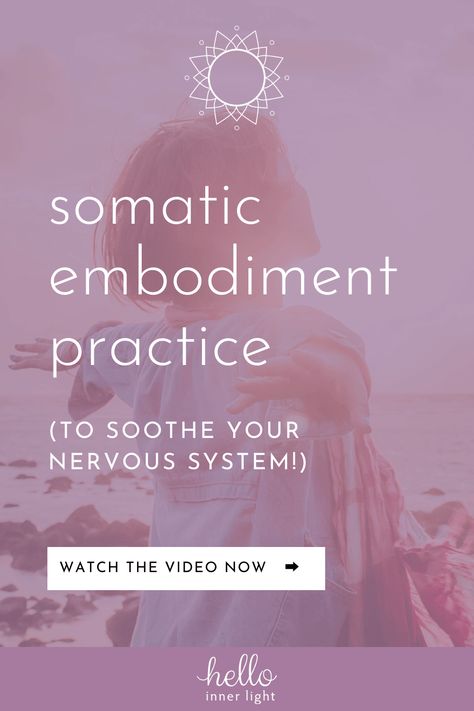 This somatic embodiment practice can help you connect with your body and the present moment in a way that soothes your nervous system and makes you feel more centered, grounded and calm! (Bonus: learn - What is embodiment? + What are the benefits of embodiment?) Feminine Embodiment Practices, Somatic Mindfulness, Embodied Movement, Somatic Coaching, Somatic Release, Somatic Workout, Embodiment Practices, Somatic Movement, Retreat Activities