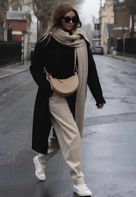 Elegant Athleisure, Converse Outfit Ideas, Celine Scarf, Women Athleisure, Best Outfits For Women, Outfit Ideas Easy, Emma Hill, Classic Business Casual, Business Casual Minimalist