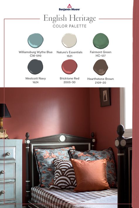 Hunting Lodge Color Palette, English Heritage Interiors, Heritage Colour Palette, English Paint Colors, Georgian Colour Palette Interior Design, English Colors Palette, English Country Paint Palette, British Paints Colours, Elegant Paint Colors