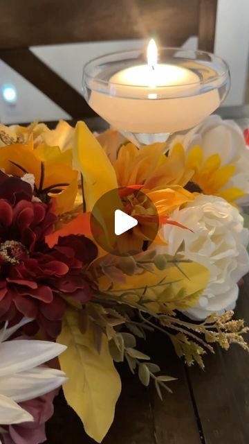 Fall Decorations Centerpieces, Fall Flower Centerpiece, Thanksgiving Centerpieces Diy, Fall Centerpieces Diy, Arrangement Flowers, Candle Table Centerpieces, Pool Noodles, One Republic, Holiday Centerpieces