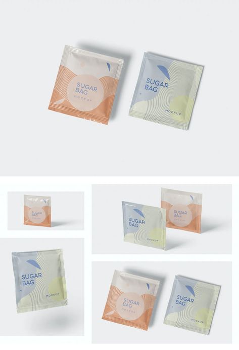 Sugar Packaging Design, Sugar Packaging, Package Mockup, Tea Packaging Design, Packaging Pouch, Drink Design, Pouch Packaging, Mask Sheet, Bag Mockup