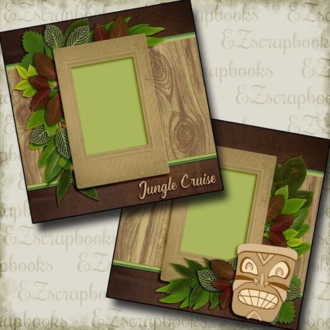 Jungle Cruise Disney 2 Premade Scrapbook Pages EZ Layout Jungle Scrapbook, Disney Jungle Cruise, Cruise Disney, Jungle Cruise, Hobbies For Couples, World Trip, Disney Scrapbooking Layouts, Book Page Crafts, Simple Scrapbook